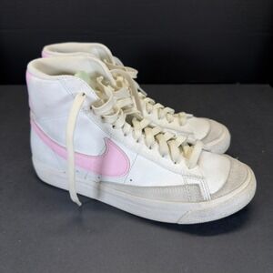 Nike Blazer Mid 77 Sneakers Youth 5Y Mid Top Leather Suede White Pink